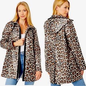 Kate Spade New York Hooded Zip Front A-Line Rain Jacket Women's Size S